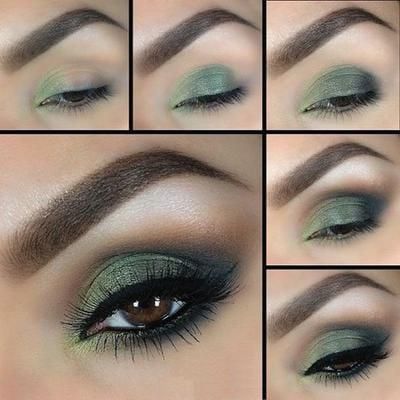 Maquillaje de ojos espectacular para resaltar tu vestido verde militar